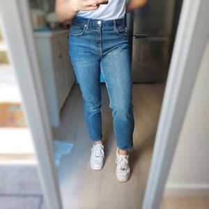 Zara High Waisted Straight Leg Jeans size 8
